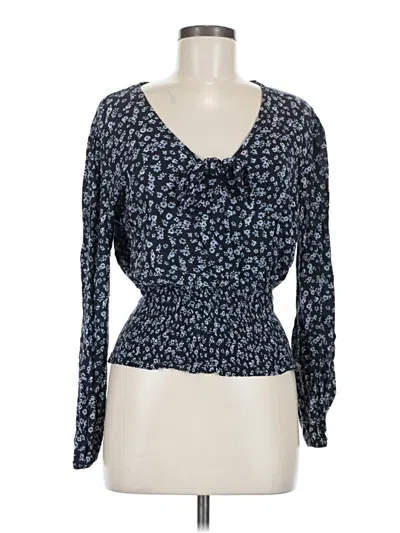 Pre-owned Maurices Long Sleeve Top Blue Sweetheart Neckline Tops