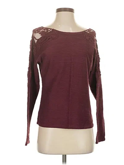 Pre-owned Maurices Long Sleeve Top Burgundy Boatneck Tops