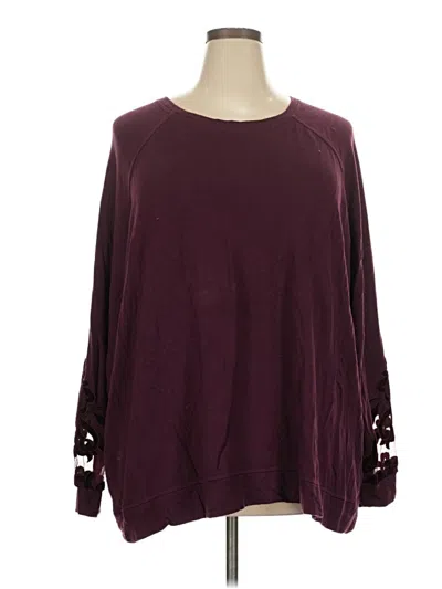 Pre-owned Maurices Long Sleeve Top Burgundy Boatneck Tops