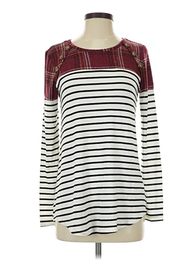 Maurices Long Sleeve Top Burgundy Boatneck Tops