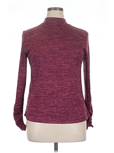 Pre-owned Maurices Long Sleeve Top Burgundy Turtleneck Tops