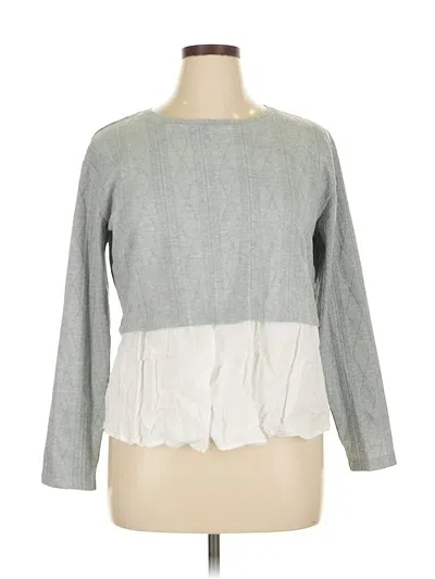 Pre-owned Maurices Long Sleeve Top Gray Crew Neck Tops