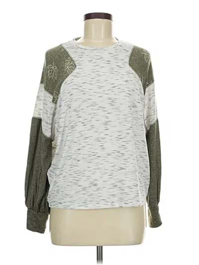 Pre-owned Maurices Long Sleeve Top Gray Crew Neck Tops