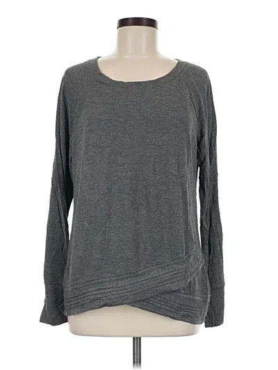 Maurices Long Sleeve Top Gray Crew Neck Tops
