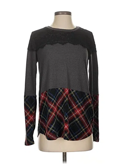 Pre-owned Maurices Long Sleeve Top Gray Crew Neck Tops