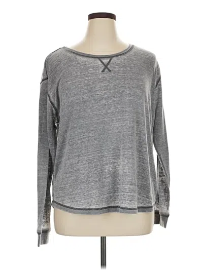 Pre-owned Maurices Long Sleeve Top Gray Crew Neck Tops