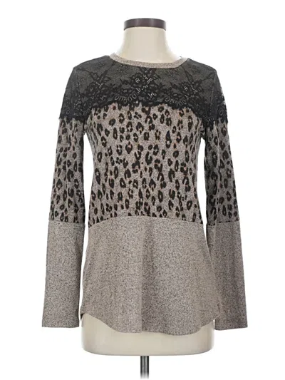 Pre-owned Maurices Long Sleeve Top Gray Mock Neckline Tops