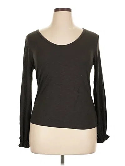 Pre-owned Maurices Long Sleeve Top Gray Scoop Neck Tops