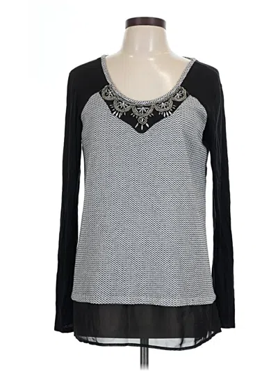 Pre-owned Maurices Long Sleeve Top Gray Scoop Neck Tops
