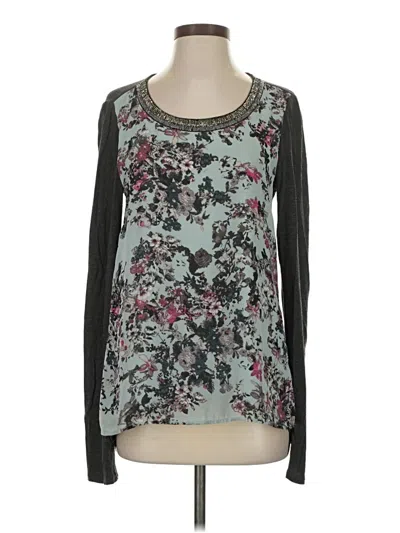 Pre-owned Maurices Long Sleeve Top Gray Scoop Neck Tops