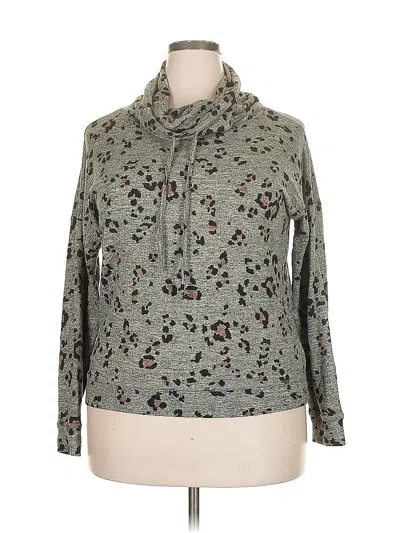 Pre-owned Maurices Long Sleeve Top Gray Tie Neck Tops