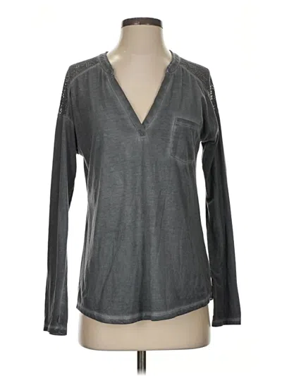 Pre-owned Maurices Long Sleeve Top Gray V-neck Tops