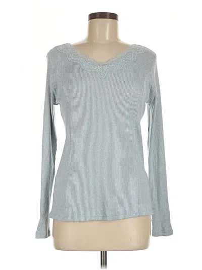 Pre-owned Maurices Long Sleeve Top Gray V-neck Tops
