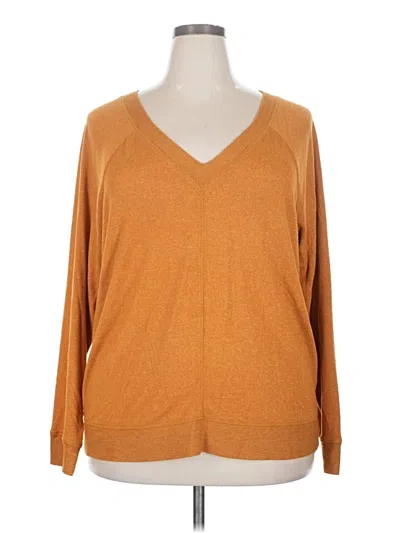 Pre-owned Maurices Long Sleeve Top Orange V-neck Tops
