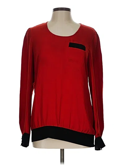 Pre-owned Maurices Long Sleeve Top Red Crew Neck Tops