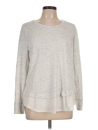 Pre-owned Maurices Long Sleeve Top Silver Crew Neck Tops