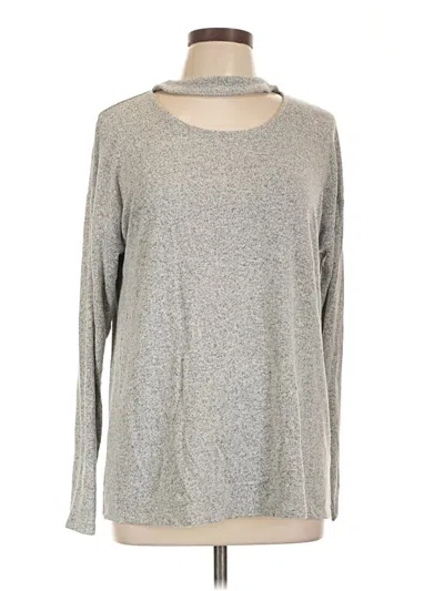 Pre-owned Maurices Long Sleeve Top Silver Keyhole Neckline Tops
