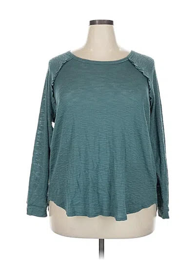 Maurices Long Sleeve Top Teal Boatneck Tops In Green