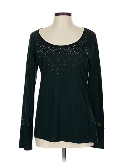 Maurices Long Sleeve Top Teal Scoop Neck Tops In Blue