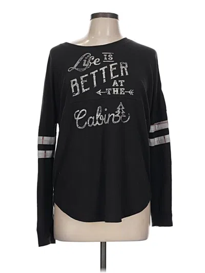 Pre-owned Maurices Long Sleeve T-shirt In Black