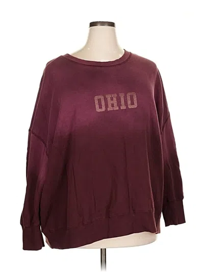 Pre-owned Maurices Pullover Sweater In Burgundy