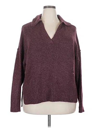 Pre-owned Maurices Pullover Sweater In Burgundy