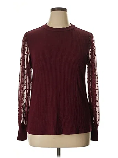 Pre-owned Maurices Pullover Sweater In Burgundy