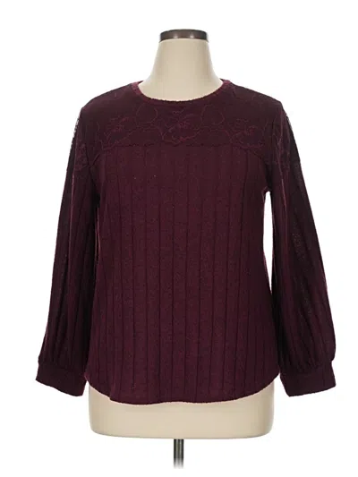 Pre-owned Maurices Pullover Sweater In Burgundy