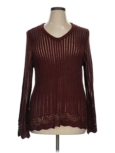 Pre-owned Maurices Pullover Sweater In Burgundy