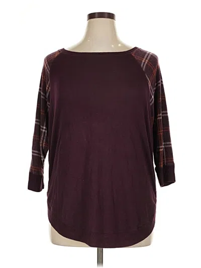Pre-owned Maurices Pullover Sweater In Burgundy