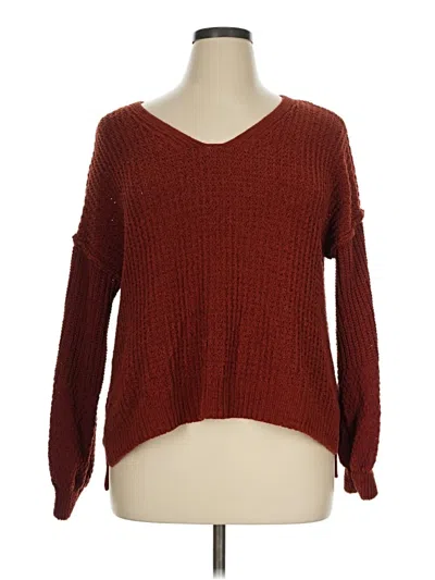 Pre-owned Maurices Pullover Sweater In Burgundy