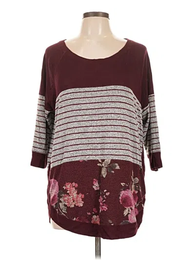 Pre-owned Maurices Pullover Sweater In Burgundy