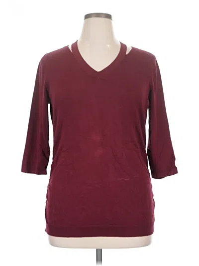 Pre-owned Maurices Pullover Sweater In Burgundy