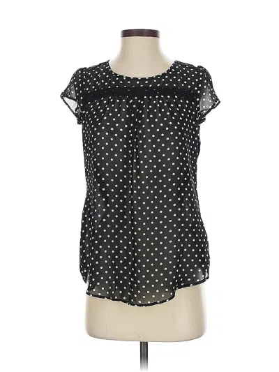 Pre-owned Maurices Short Sleeve Blouse In Black