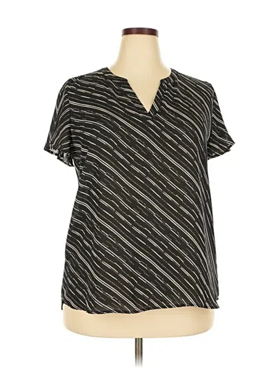 Pre-owned Maurices Short Sleeve Blouse In Black