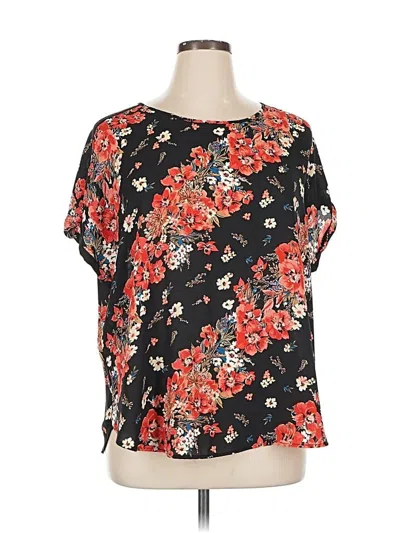 Pre-owned Maurices Short Sleeve Blouse In Black