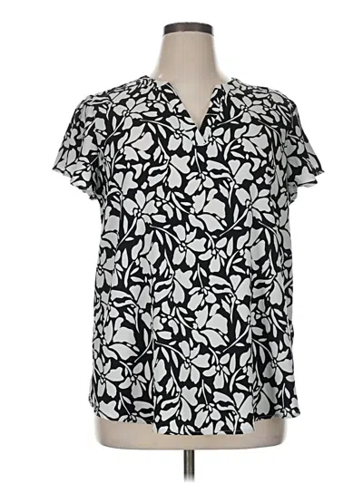 Pre-owned Maurices Short Sleeve Blouse In Black