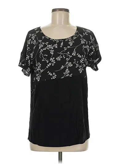 Pre-owned Maurices Short Sleeve Blouse In Black