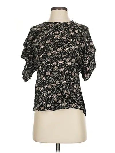 Pre-owned Maurices Short Sleeve Blouse In Black
