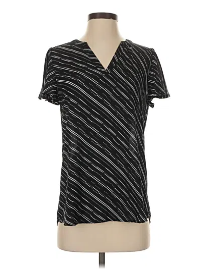 Pre-owned Maurices Short Sleeve Blouse In Black