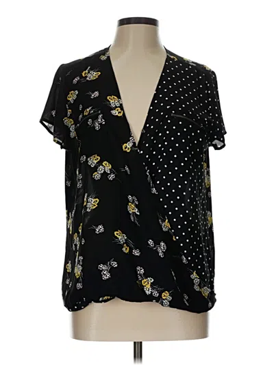 Pre-owned Maurices Short Sleeve Blouse In Black