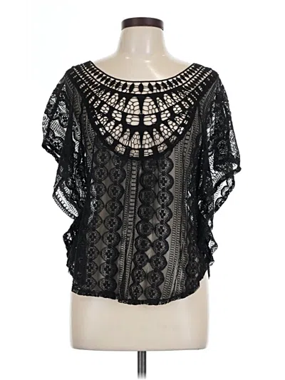 Pre-owned Maurices Short Sleeve Blouse In Black