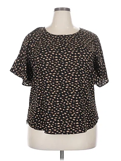Pre-owned Maurices Short Sleeve Blouse In Black
