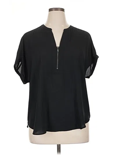 Pre-owned Maurices Short Sleeve Blouse In Black