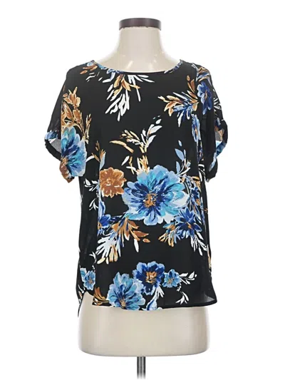 Pre-owned Maurices Short Sleeve Blouse In Black