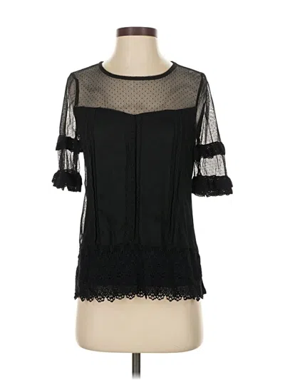 Pre-owned Maurices Short Sleeve Blouse In Black