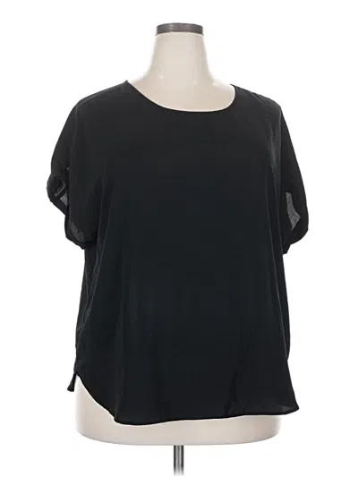 Pre-owned Maurices Short Sleeve Blouse In Black