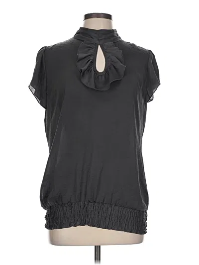 Pre-owned Maurices Short Sleeve Blouse In Black