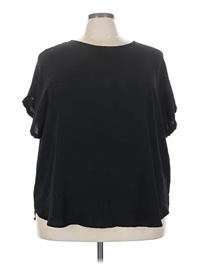 Pre-owned Maurices Short Sleeve Blouse In Black