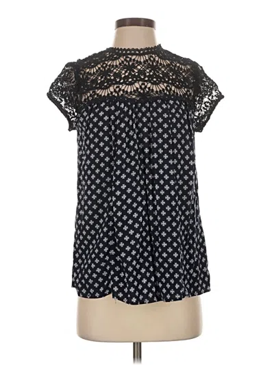 Pre-owned Maurices Short Sleeve Blouse In Black